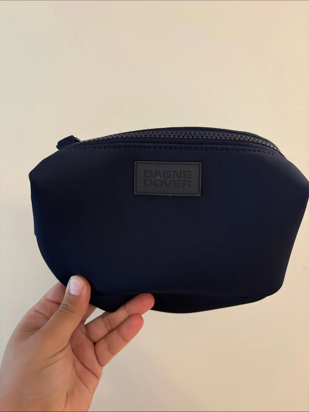 Dagne Dover Navy Neoprene Cosmetic Pouch Hunter toiletry bag small